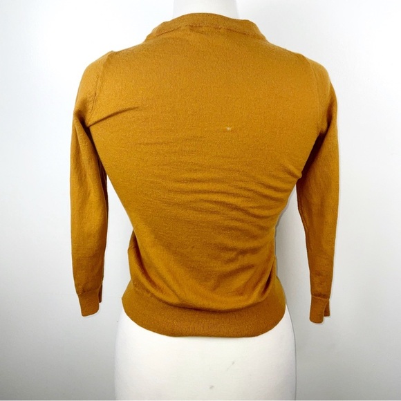 J. Crew Cognac Tan Wool Crew Neck Sweater w. 3/4 Sleeves | Size S - Picture 8 of 8